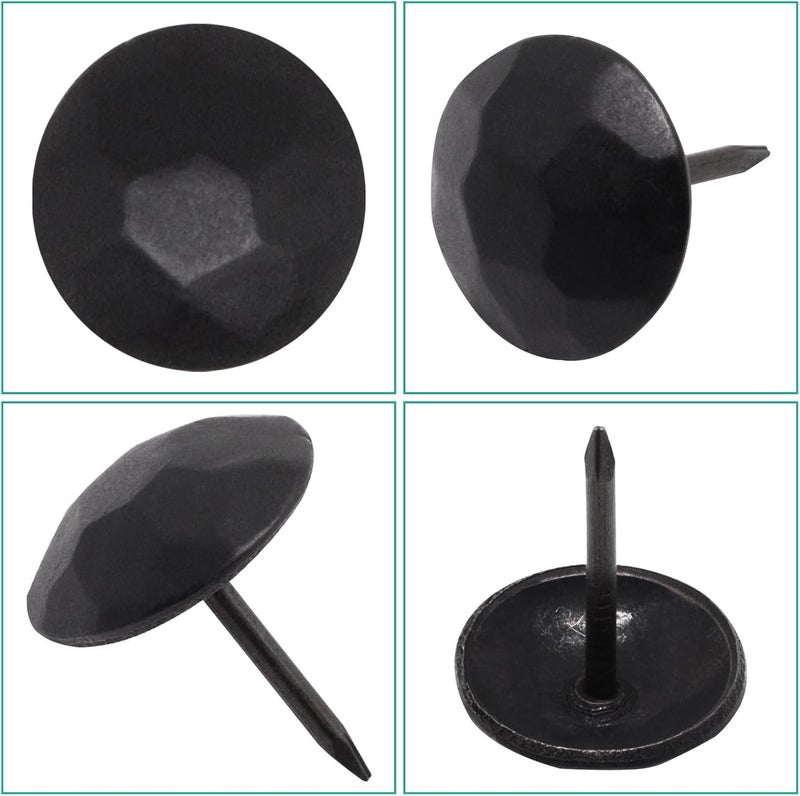 BUXIMN 50pcs Upholstery Tacks, Metal Upholstery Nails for Wood Unique Decorative Nails Thumb Tacks Upholstery Pins Vintage Furniture Tacks Upholstery Nails (15x20mm, Matte Black) - Image 4